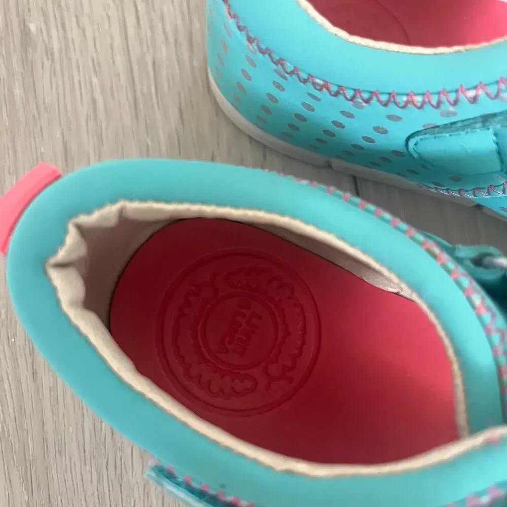 Livie & Luca Kaboodle 'Versy' Little Girls Size 13 Slip On Sneaker Shoe Aqua Dot